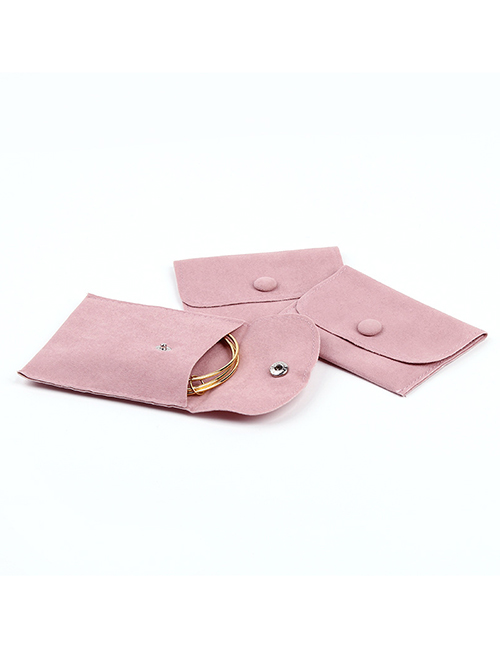 Fashion Pink (beaded Fleece) 7*7cm Flannel Snap Jewelry Bag