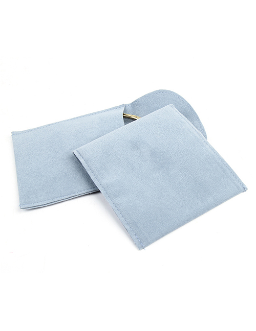 Fashion Light Blue (beaded Fleece) 9.5*7.5cm Flannel Snap Jewelry Bag