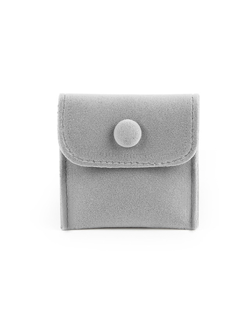 Fashion Light Gray (velvet) 9.5*7.5cm Flannel Snap Jewelry Bag