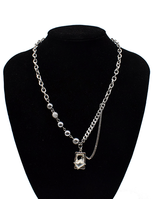 Fashion Silver Alloy Chain Stitching Necklace