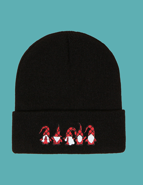 Fashion Black Santa Knitted Hat