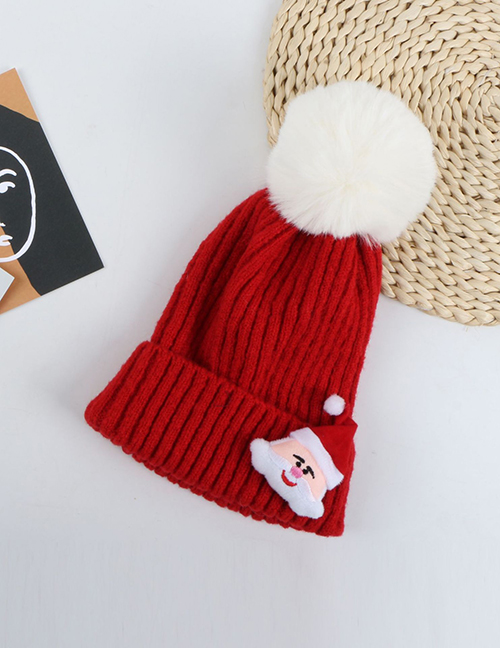 Fashion Scarlet Christmas Knitted Woolen Hat With Balls