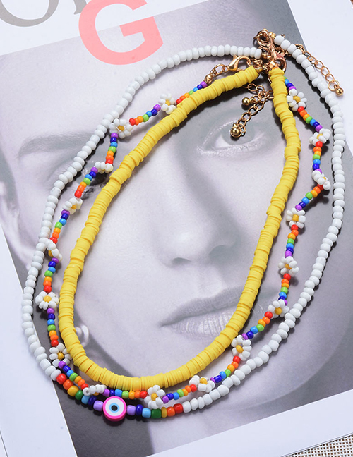 Fashion Color Rice Beads Woven Multilayer Bracelet