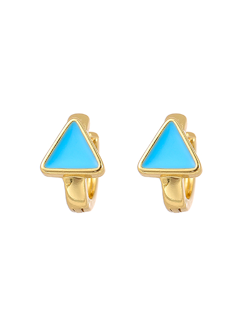 Fashion Blue Copper Dripping Triangle Earrings