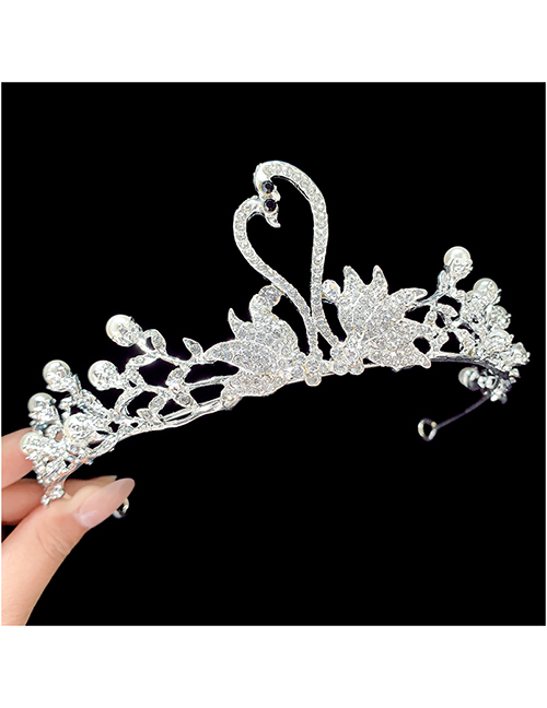 Fashion 16#little Swan Crown Children's Diamond And Pearl Geometric Crown