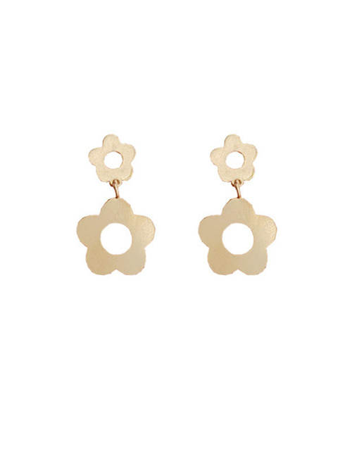 Fashion Gold Color Alloy Flower Earrings
