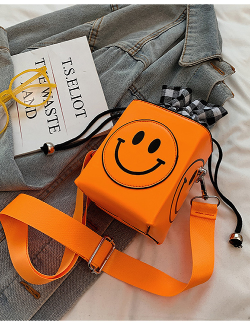 Fashion Orange Smiley Square Crossbody Bag