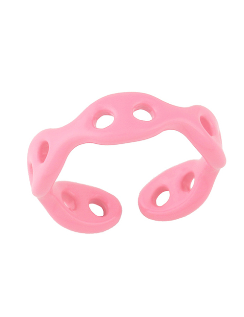 Fashion Pink Copper Hollow Open Ring