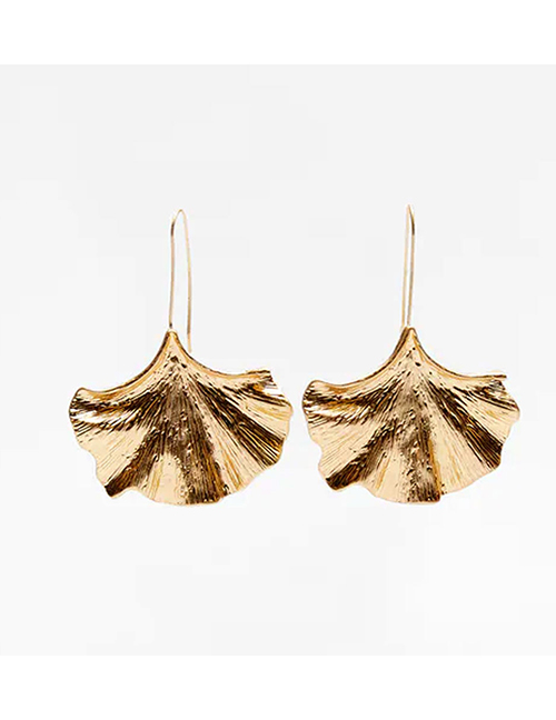 Fashion Gold Color Alloy Gold-plated Leaf Earrings
