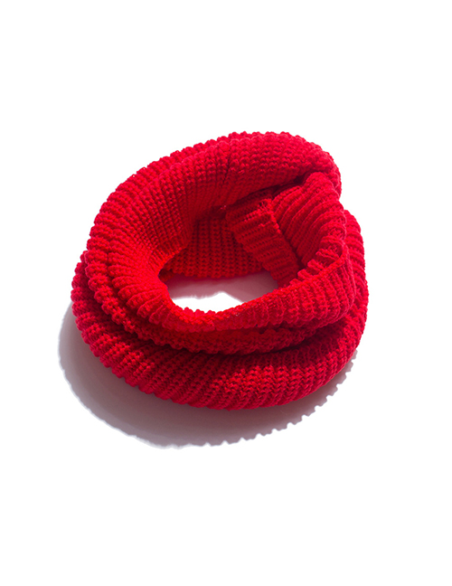 Fashion Red Wool Knitted Pullover Scarf