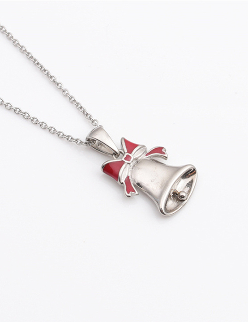 Fashion A Bell Stainless Steel Christmas Tree Bell Snowman Necklace