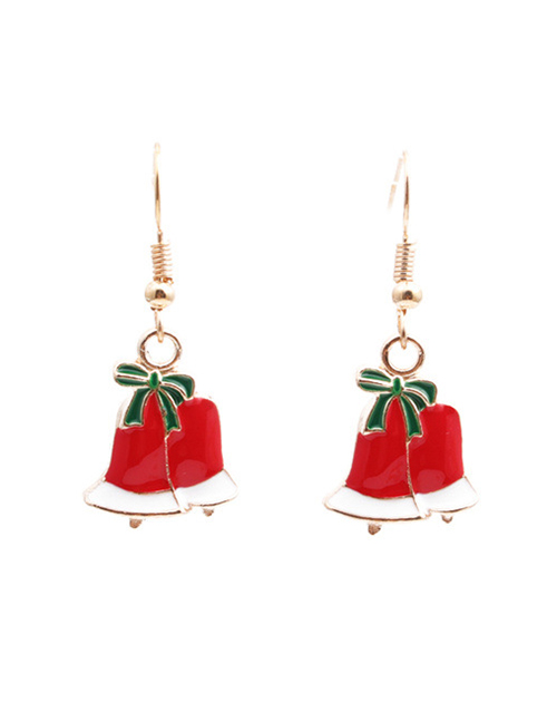 Fashion Christmas Bell Earrings Alloy Drop Oil Christmas Bell Earrings