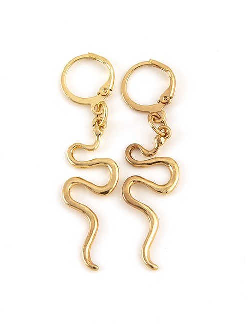 Fashion Gold Color Color Alloy Snake-shaped Earrings