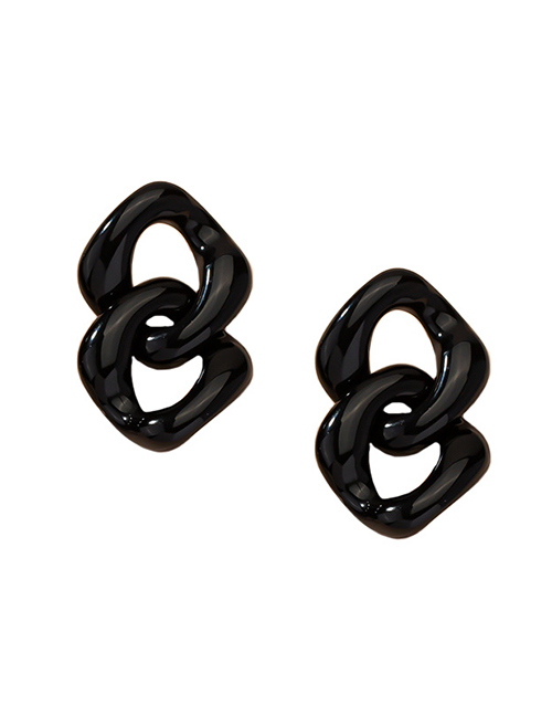 Fashion Black Acrylic Chain Earrings