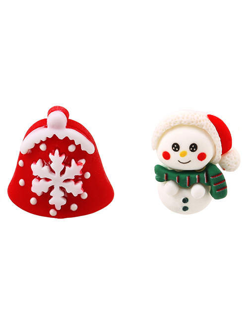 Fashion Bells Asymmetrical Stud Earrings In Soft Pottery Christmas Bell Gift Box For The Elderly