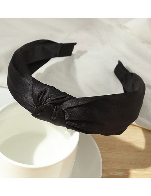 Fashion Black Wide-sided Cross-knotted Headband
