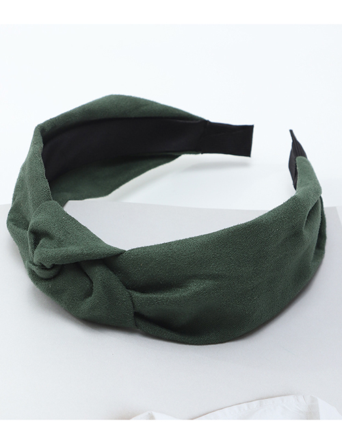 Fashion Dark Green Fabric Cross Headband