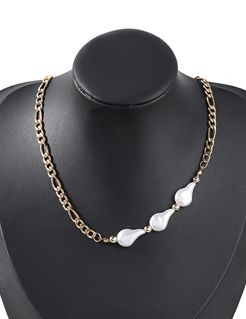 Fashion Gold Color Alloy Pearl Geometric Necklace