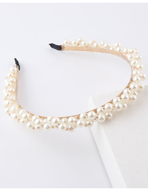 Fashion Roll Pearls Woven Pearl Geometric Headband