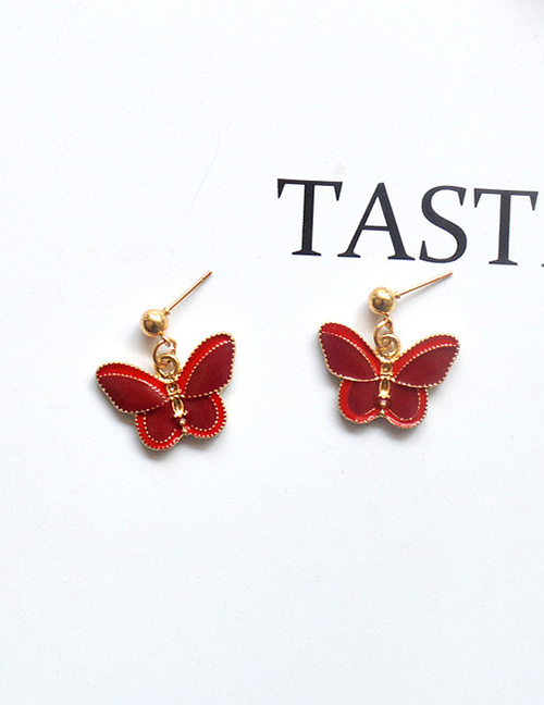 Fashion Butterfly Metal Oil Drop Rabbit Butterfly Four-leaf Clover Earrings