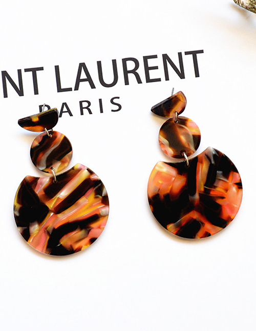 Fashion 3# Acetate Geometric Print Earrings