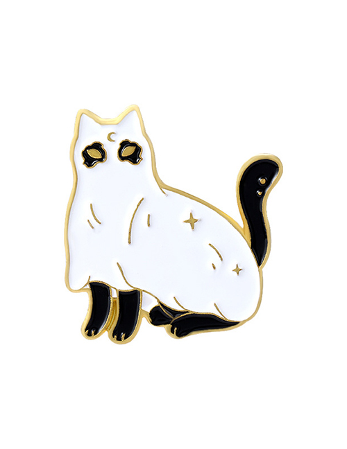 Fashion 4# Alloy Paint Cartoon Cat Brooch