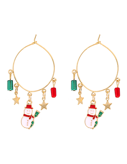 Fashion Snowman Alloy Christmas Five-pointed Star Christmas Tree Earrings