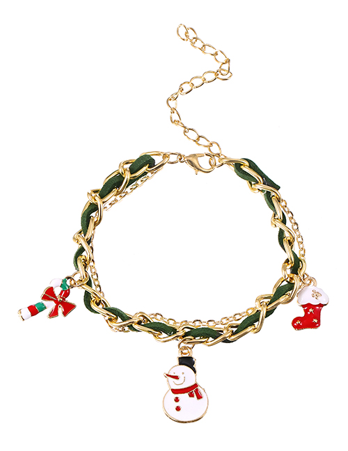 Fashion Snowman Alloy Chain Christmas Bracelet