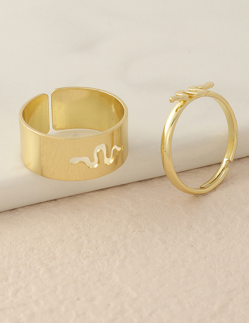 Fashion Gold Color Alloy Snake-shaped Hollow Ring