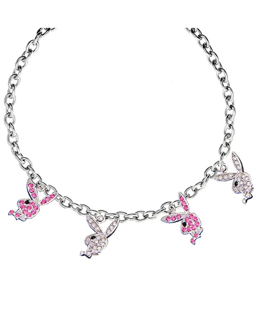 Fashion Four Rabbits Alloy Diamond Rabbit Necklace
