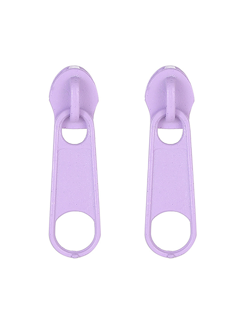 Fashion Purple Cartoon Zipper Stud Earrings