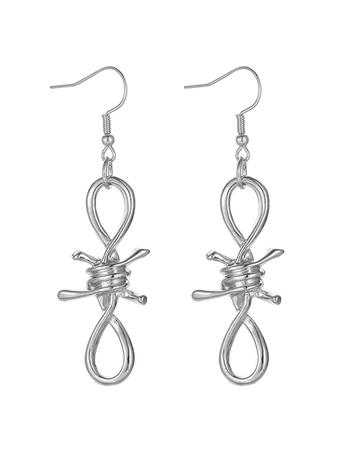 Fashion Silver Color Alloy Hollow Knot Earrings