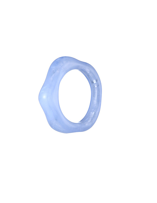 Fashion Blue Irregular Pentagon Ring