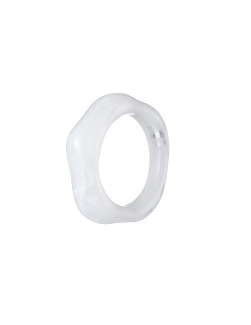 Fashion White Irregular Pentagon Ring