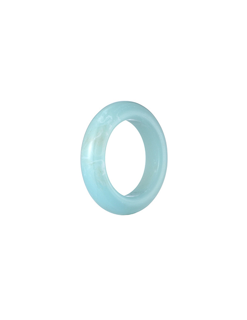 Fashion Sky Blue Transparent Resin Color Block Ring