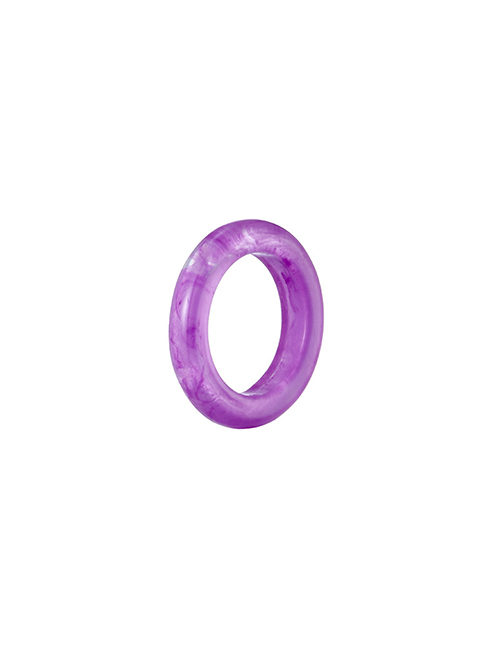 Fashion Purple Transparent Resin Color Block Ring
