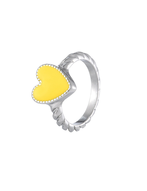Fashion Yellow Irregular Dripping Heart-shaped Ring