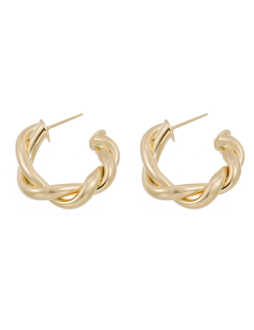 Fashion Gold Color Alloy Twist Earrings