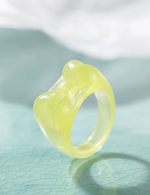 Fashion Yellow Resin Butterfly Ring