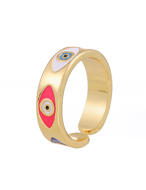 Fashion Color Copper Dripping Eye Ring