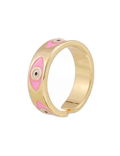 Fashion Pink Copper Dripping Eye Ring