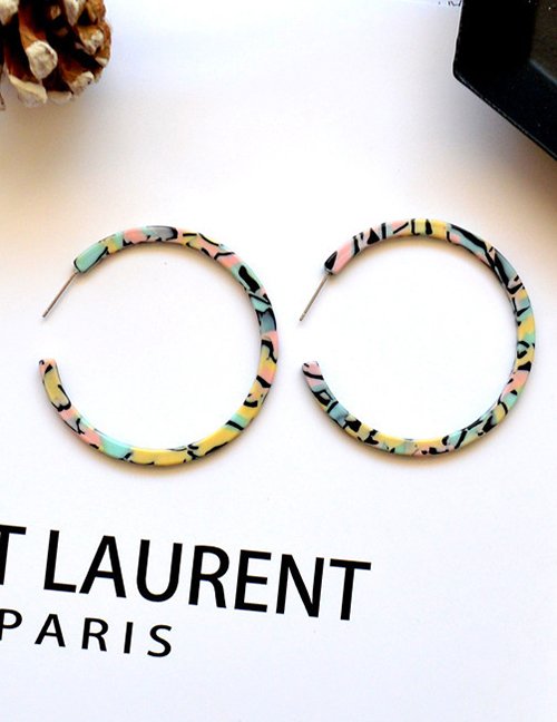 Fashion Color Acrylic Acetate C-shaped Earrings