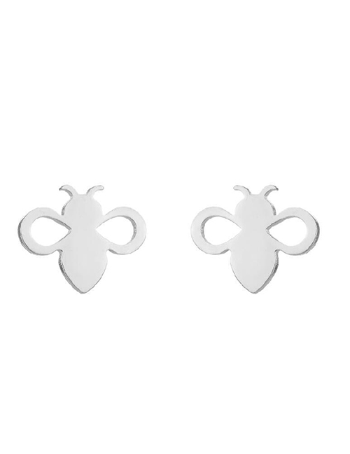 Fashion Steel Color-2 Stainless Steel Hollow Bee Earrings