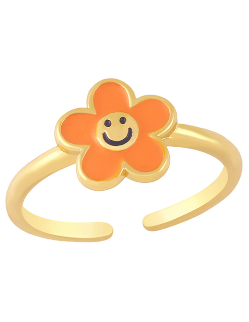 Fashion Orange Smiley Flower Ring