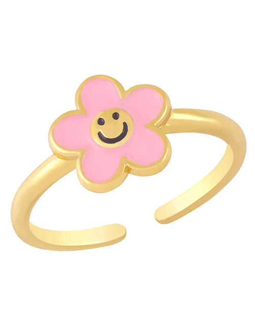 Fashion Pink Smiley Flower Ring