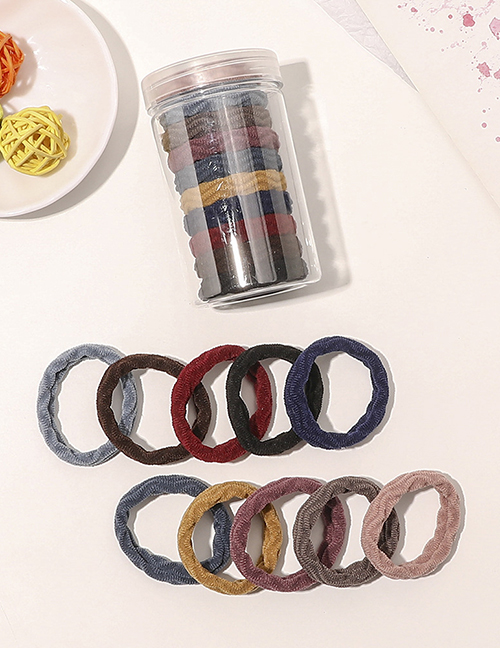Fashion Wavy Dark Color Canned Seamless Micro-pleated Hair Tie