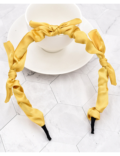 Fashion Yellow Knotted Pleated Headband