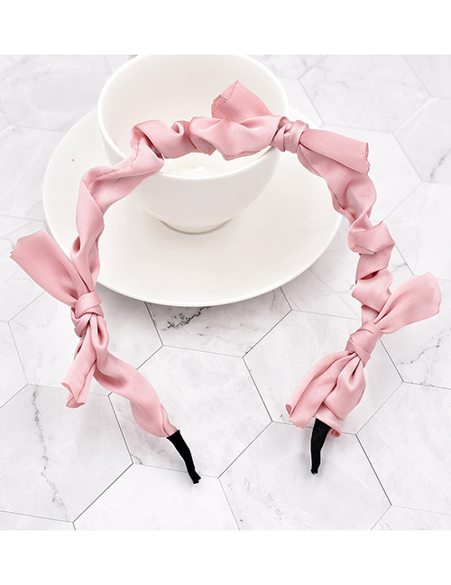 Fashion Pink Knotted Pleated Headband