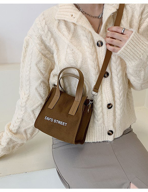 Fashion Brown Large-capacity Letter Crossbody Bag