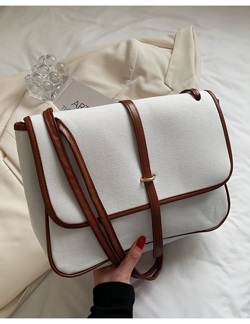 Fashion Dark Brown Large-capacity Stitching Crossbody Bag